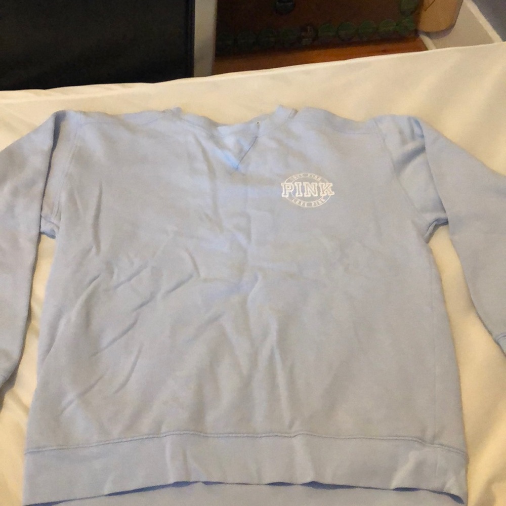 PINK light blue Crewneck